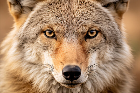 Face of wild coyote