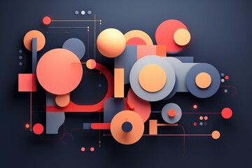 Obraz premium Abstract geometric composition, Abstract background with geometric shapes Ai generated