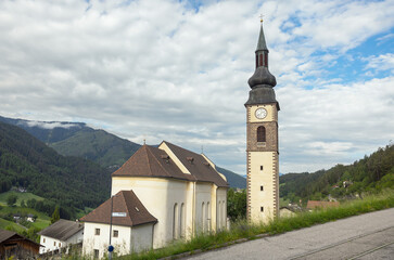 road in dolomite alps italy