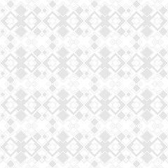 Ornamental seamless pattern with elements of flowers and vegetation, template for factory fabric and wallpaper. Mosaic of gray lines with national trend pattern.