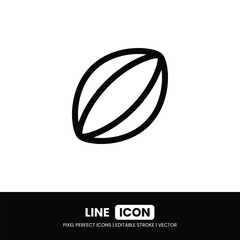 Rugby ball icon pixel perfect | Vector outline illustration