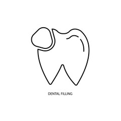 dental filling concept line icon. Simple element illustration. dental filling concept outline symbol design.