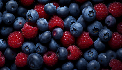 Lots of fresh small blueberry swirl around fresh blueberry seamless background. - obrazy, fototapety, plakaty