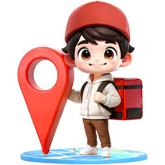 Delivery guy employee man wear blue cap t-shirt uniform workwear work as dealer courier hold cardboard box