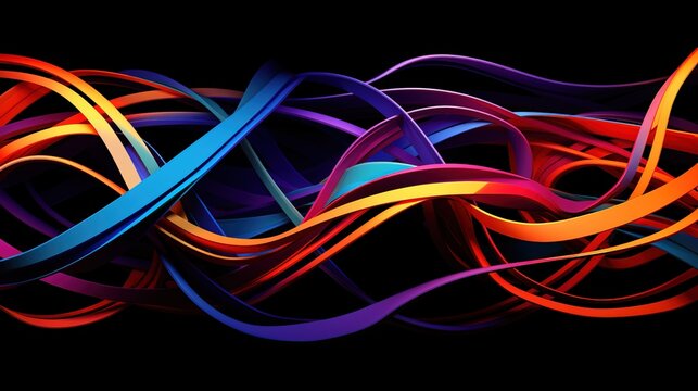 colorful background with abstract shape, curvy neon lines, futuristic concept - AI Generated Abstract Art © Curva Design