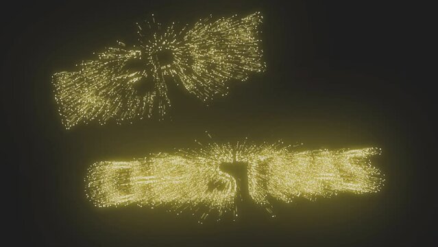 Merry Christmas Alpha Channel with Golden particles