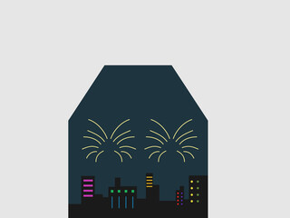 flat design Happy New Year vector illustration