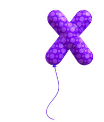 Letter X Purple Balloon 3d  