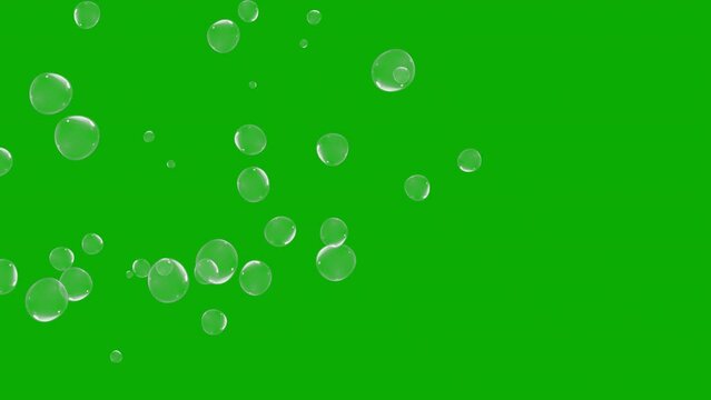 Blowing bubbles motion graphics with green screen background