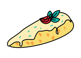 Mexican product of food colorful set. The design beautifully showcases a fresh and crusty loaf of bread with cheese sauce, an essential element of Mexican meals. Vector illustration.