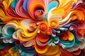 Abstract 3d colorful paper waves