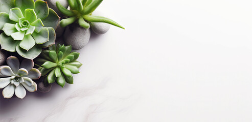 minimalist modern background with succulent plants - obrazy, fototapety, plakaty