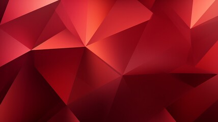 A panorama banner featuring a magenta abstract texture adorned with gradient triangular shapes, forming a geometric and metallic pattern for websites, business purposes, red  - Generative AI