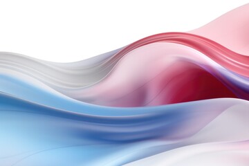 abstract background with smooth lines in pink, blue and white colors, 3D rendering of a modern minimal wallpaper with wavy pink and blue glass layers and folds isolated on a white, AI Generated