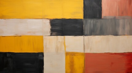Oil on canvas, squares illustration in minimal cubism style. Grunge pastel colors. Texture of rough paint strokes