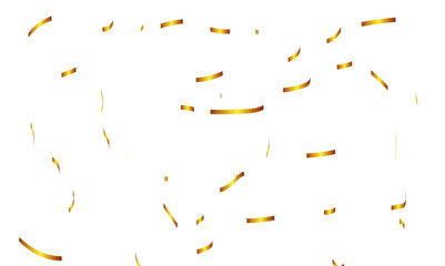 Abstract golden confetti falling down bokeh glitter on transparent background. Design for holyday and celebration background.