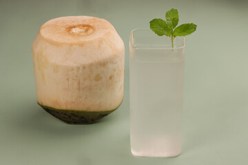 Young Coconut with Fresh Coconut Water or Coconut Drink.