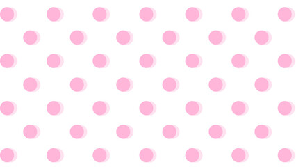 White seamless pattern with pink polka dot