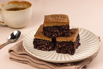 Katirisala is Indonesian Traditional Food from Bugis, Sulewesi. It is made from Black Glutinous Rice, Coconut Milk and Palm Sugar.