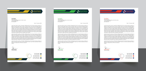 modern letter head design template, Printable size letterhead, Business Pad