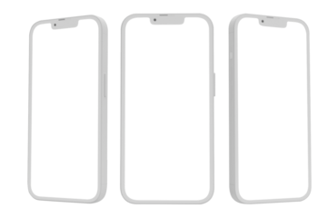 white smartphone frame transparent