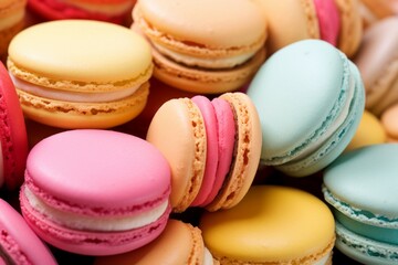Obraz premium Delightful Macaroons dessert. Cake sweet view. Generate Ai