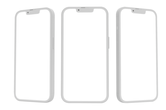 white smartphone frame transparent