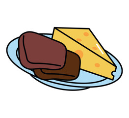 Product for breakfast of food colorful set. This captivating illustration of boiled eggs create a visually pleasing and wholesome design against a pristine white canvas. Vector illustration.