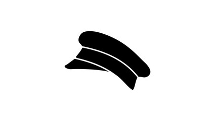 Naklejka premium old military cap, black isolated silhouette
