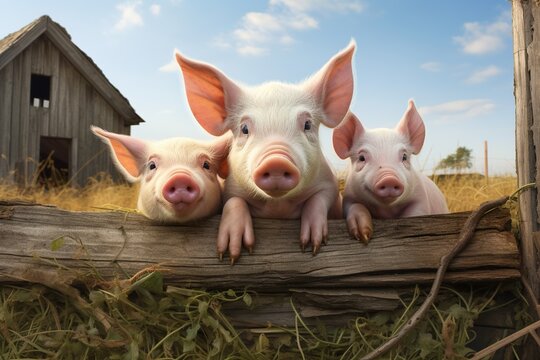 Piglets on the farm