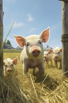 Piglets on the farm