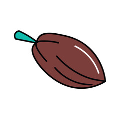 Chocolate of food colorful set. The rich and tempting cacao beans steals the spotlight in a beautifully crafted composition against a pure white background. Vector illustration.