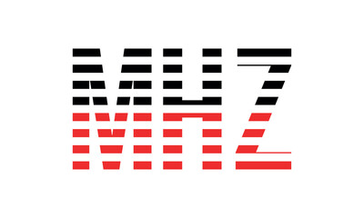 MHZ three initial letter iconic line negative space minimal logo design vector template. monogram, abstract, wordmark, business, typography, minimalist, brand, company, flat, modern, unique, simple