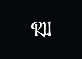 RU Initial Letter Icon Logo Design Vector Illustration