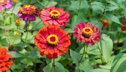 group of Zinnia flower in the garden