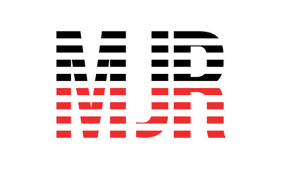 MJR three initial letter iconic line negative space minimal logo design vector template. monogram, abstract, wordmark, business, typography, minimalist, brand, company, flat, modern, unique, simple