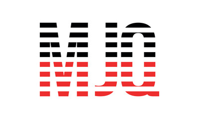 MJQ three initial letter iconic line negative space minimal logo design vector template. monogram, abstract, wordmark, business, typography, minimalist, brand, company, flat, modern, unique, simple