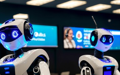 
AI Revolutionizing Customer Service The Rise of Call Center Robots ai generated