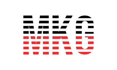 MKG three initial letter iconic line negative space minimal logo design vector template. monogram, abstract, wordmark, business, typography, minimalist, brand, company, flat, modern, unique, simple