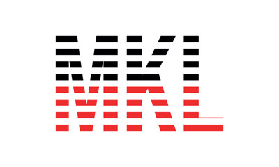 MKL three initial letter iconic line negative space minimal logo design vector template. monogram, abstract, wordmark, business, typography, minimalist, brand, company, flat, modern, unique, simple