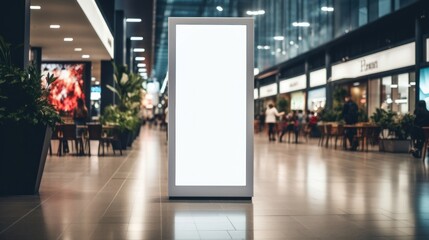 mockup billboard in a bustling shopping mall, capturing attention in a vibrant retail environment - obrazy, fototapety, plakaty