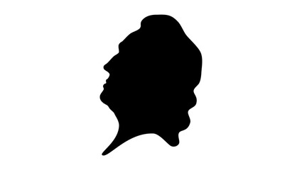 Emanuel Swedenborg, black isolated silhouette