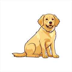 cute dog simple,minimalism,flat color,vector illustration,thick outlined,white background