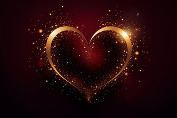 Valentine's day abstract background with heart and bokeh lights