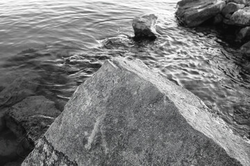Boulders on the shore of the lake Balaton.