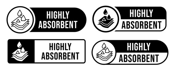 Absorbent icon vector or Absorbent label isolated on white. Sanitary care symbol. Moisture absorbing. Protect skin concept. Vector thin line icon. - obrazy, fototapety, plakaty