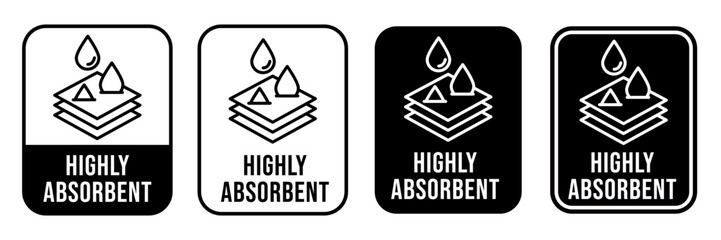 Absorbent icon vector or Absorbent label isolated on white. Sanitary care symbol. Moisture absorbing. Protect skin concept. Vector thin line icon.