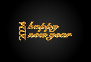 Happy New Year 2024. New year celebration. Celebration typography poster, banner design  Free Vector