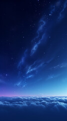 Fototapeta premium Landscape blue Sky and shining star for mobile wallpaper. Created using generative AI.