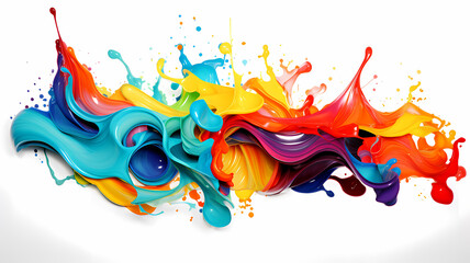 a painting of a colorful rainbow swirl on a white background